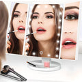 Oglinda Profesionala LED, Machiaj si Cosmetica, Reglabila, cu 3 Oglinzi Laterale Pliabile, Iluminare Led si Touch