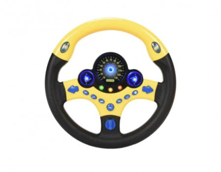 Volan interactiv de jucarie, rotativ 360 grade,cu lumini si sunete