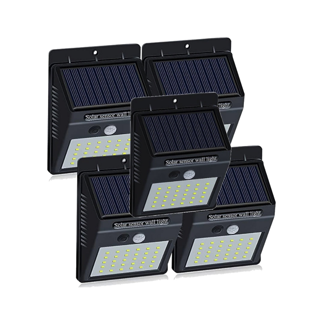 Set 5 Lampi BRIGHT 20 LED Solare cu senzor de miscare si lumina 1 mod ILUMINARE