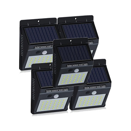 Set 5 Lampi BRIGHT 20 LED Solare cu senzor de miscare si lumina 1 mod ILUMINARE
