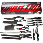Set de 13 Cutite pentru bucatarie Miracle Blade, otel inoxidabil, manere nituite