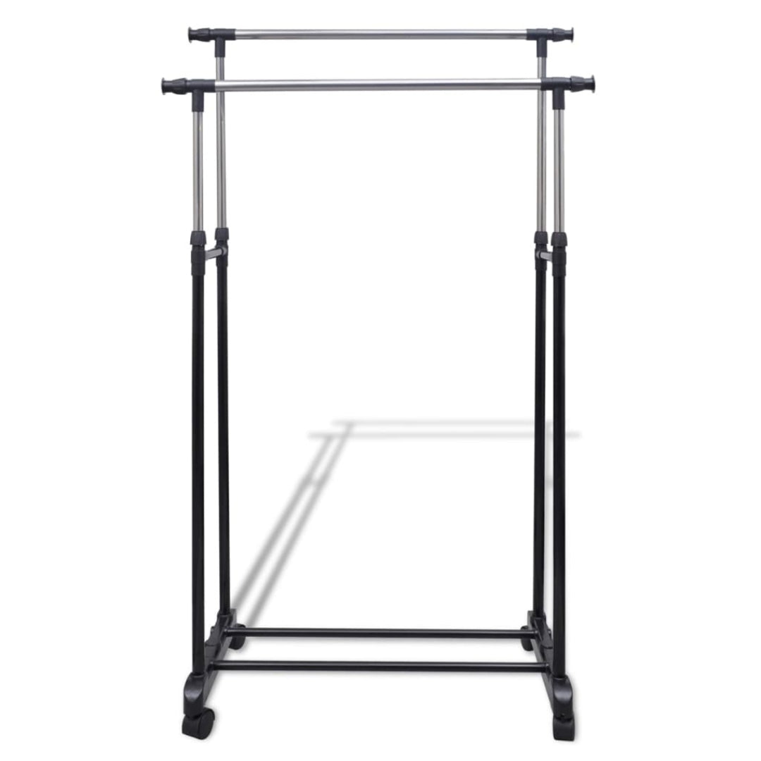 Stender telescopic cu 2 bare pentru umerase haine