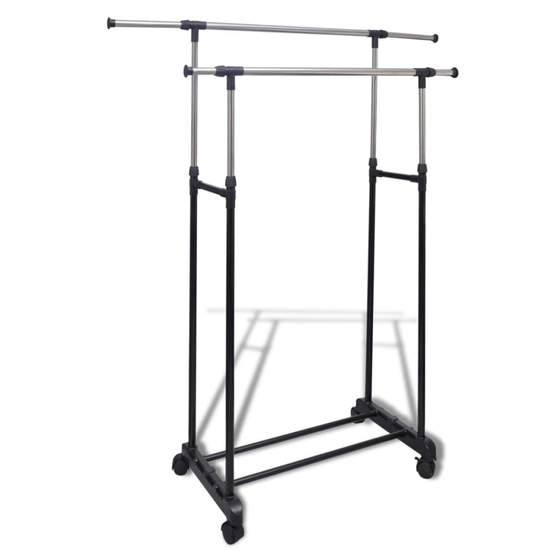 Stender telescopic cu 2 bare pentru umerase haine