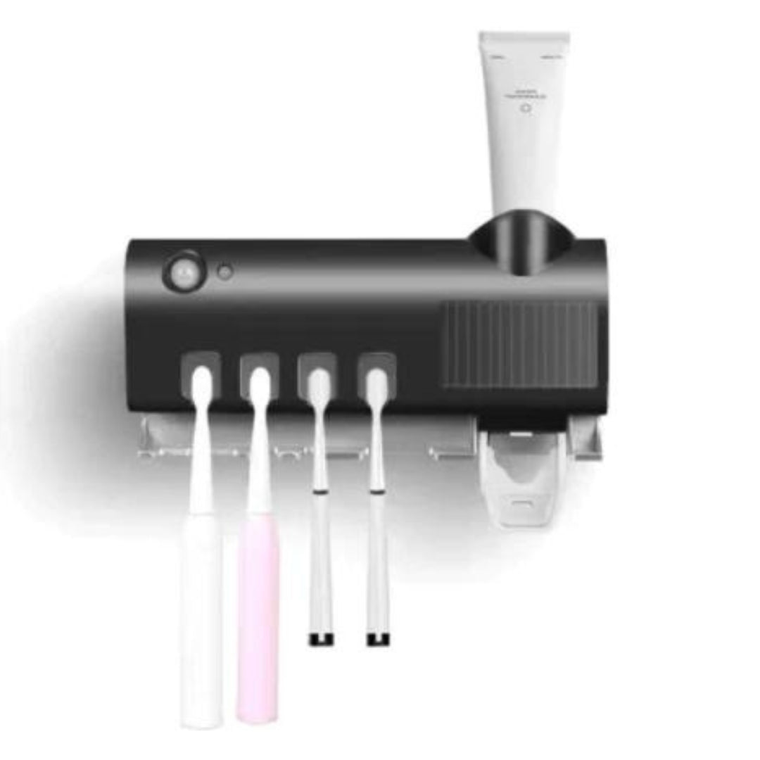 Suport cu Sterilizator pentru Periute de Dinti si Dozator Pasta de Dinti