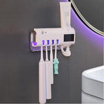 Suport cu Sterilizator pentru Periute de Dinti si Dozator Pasta de Dinti