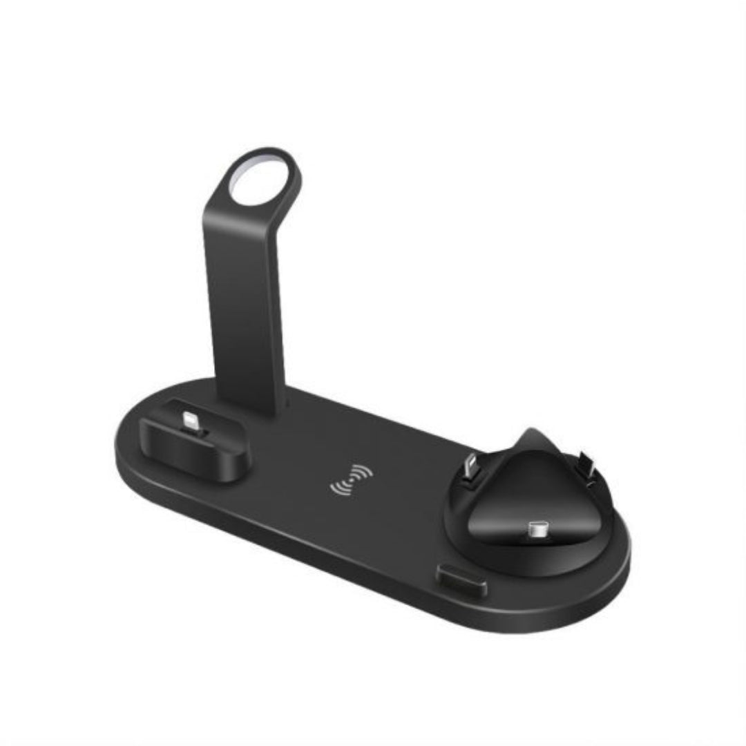 Suport de incarcare 4 in 1, Kephe, Wireless Charging, 6 Conectori, Universal, Negru