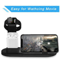 Suport de incarcare 4 in 1, Kephe, Wireless Charging, 6 Conectori, Universal, Negru
