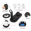 Suport de incarcare 4 in 1, Kephe, Wireless Charging, 6 Conectori, Universal, Negru