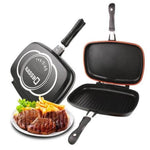 Tigaie dublă cu suprafață antiaderentă grill și clasică Gourmet Evolution, 36cm