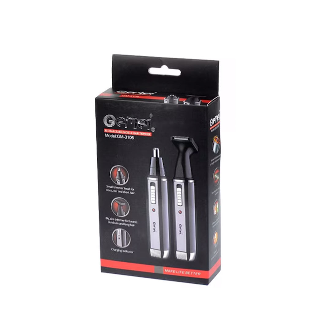 Trimmer nas si urechi 2in1 cu acumulator Geemy GM-3106