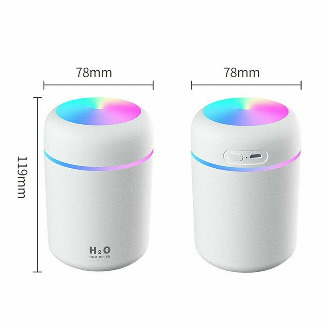 Umidificator, Diffuser pentru Casa, Birou sau Masina, LED, 300mL