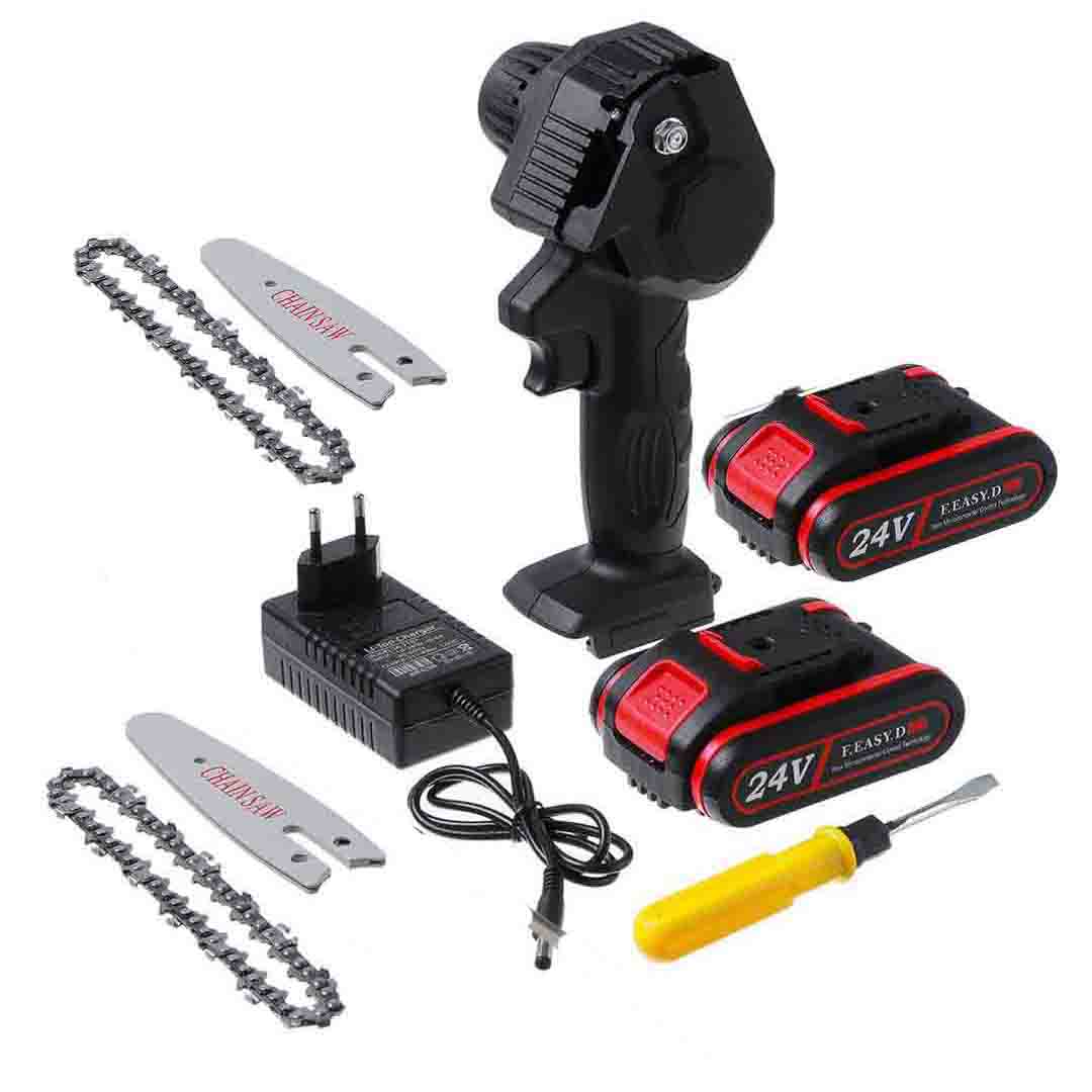 Mini Fierastrau cu 2 Acumulatori, 36 V, 4 inch -10cm, 1080W, 1 Lant + 1 Lama CADOU