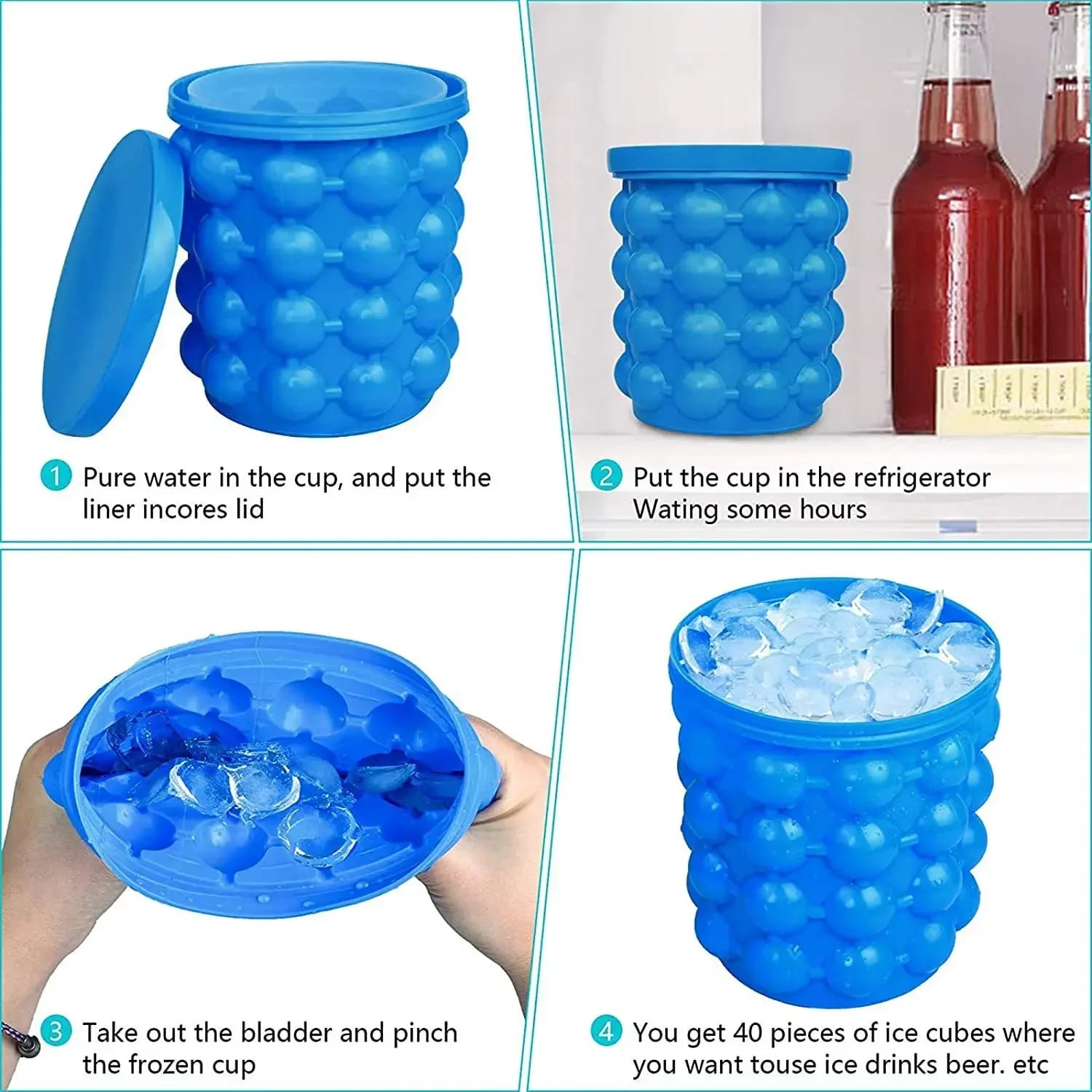 Forma pentru Gheata Silicon, 2 in 1, Frapiera, Racire Bauturi