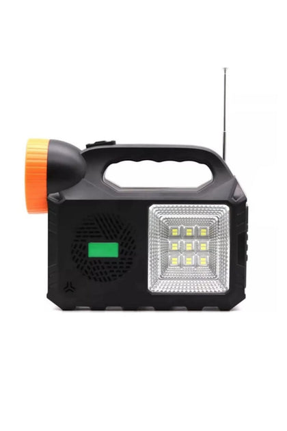 Kit solar de iluminare GD Times GD-102, 3 becuri, boxa BT, radio, 80W