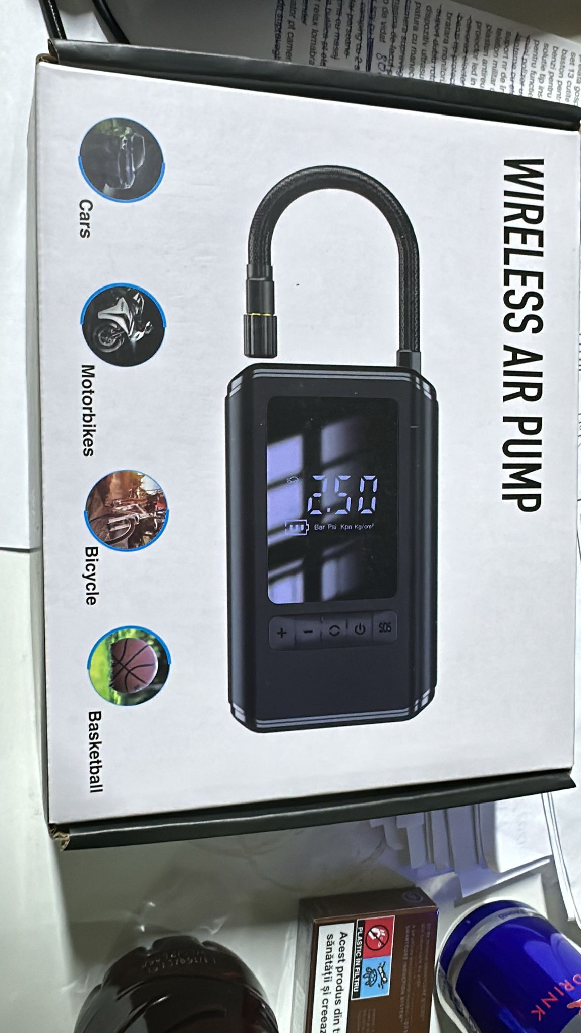Compresor Auto portabil, Ecran LED, Wireless