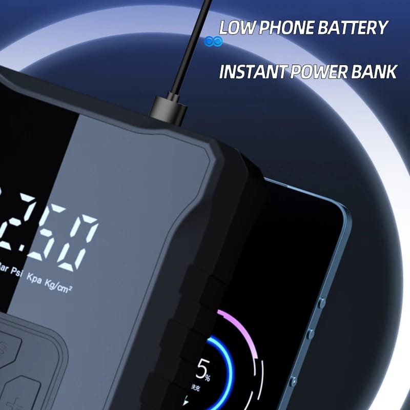 Compresor Auto portabil, Ecran LED, Wireless