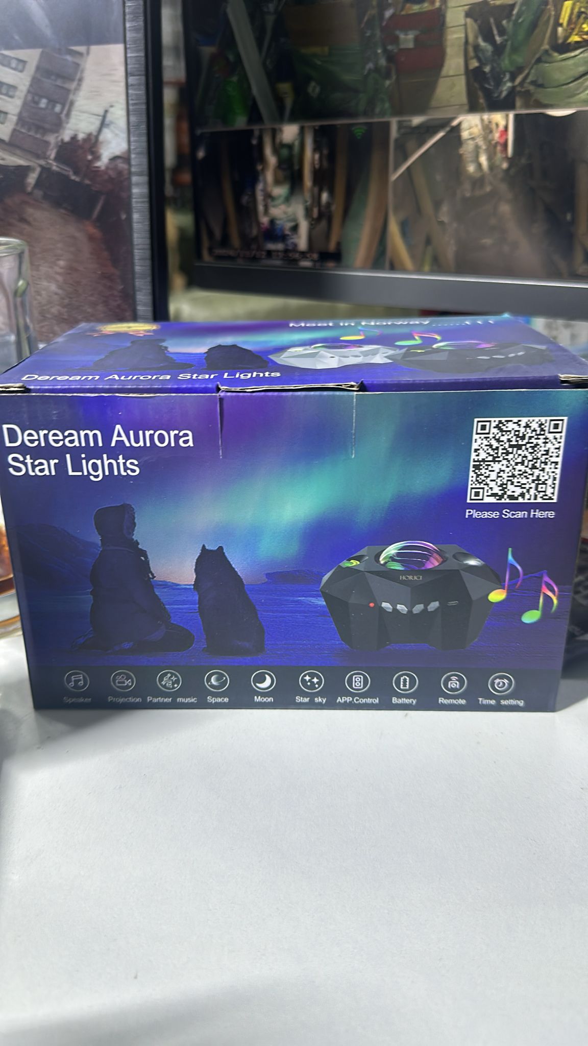 Proiector cu joc de lumini Aurora Boreala,lampa de veghe pentru copii