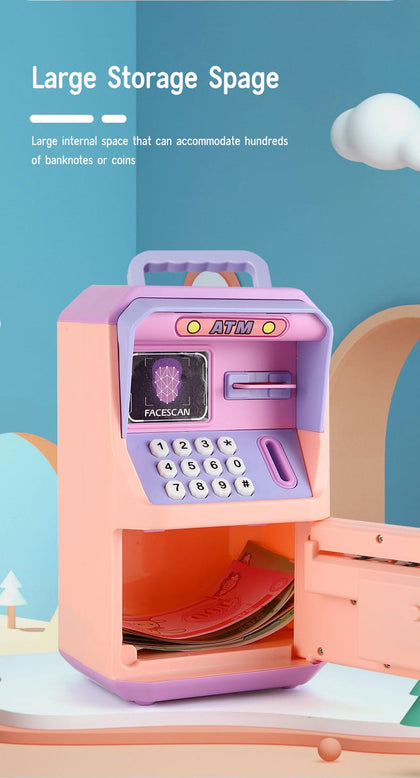 Pusculita pentru Copii Interactiva, cu Cod Pin si Seif, Functie ATM