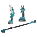 Set Profesional Foarfecă Electrică + Mini Drujbă 6” pentru Grădinărit – 48V, Braț Telescopic