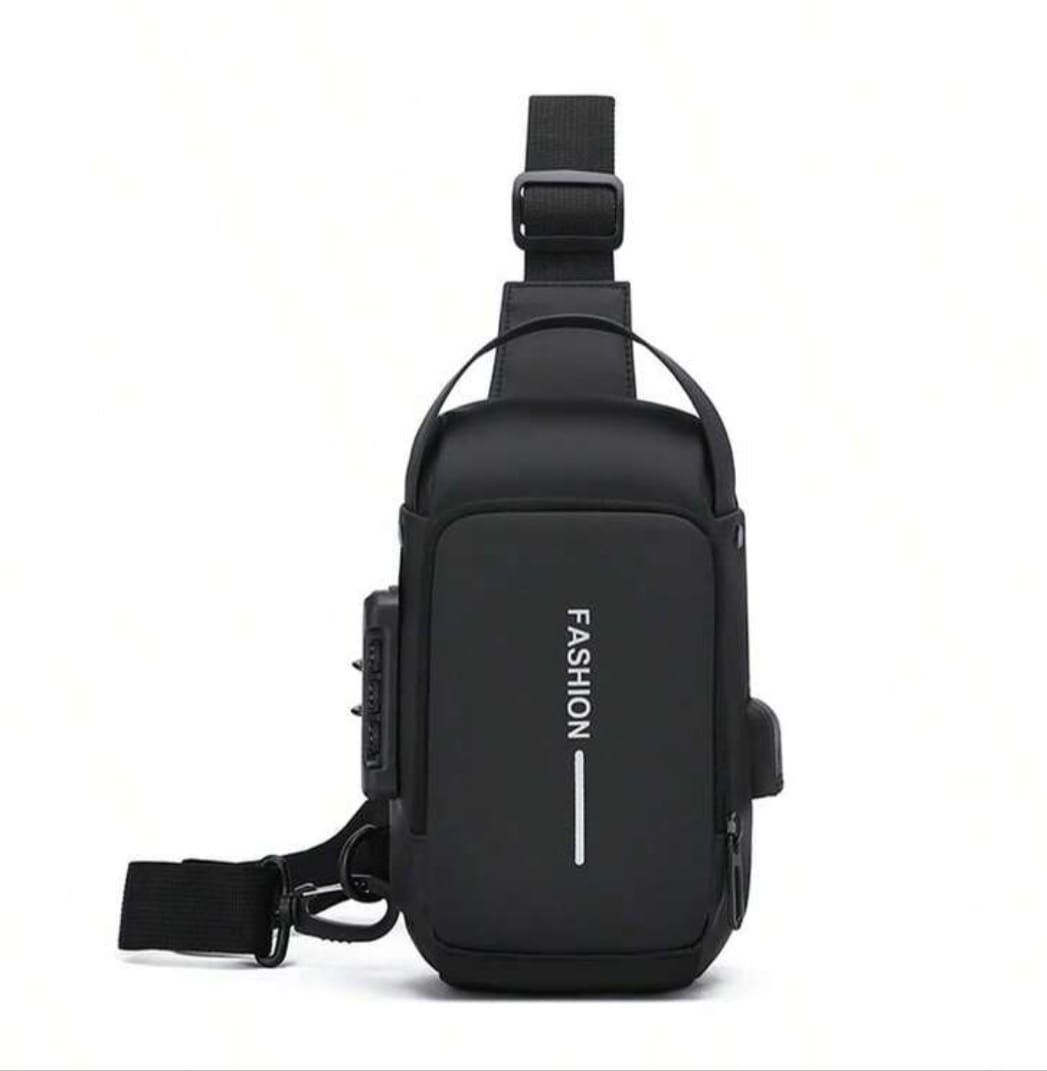 Bonluo Geantă Crossbody Neagră Din Imitație De Piele Cu Cifru De Securitat