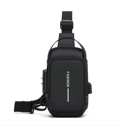 Bonluo Geantă Crossbody Neagră Din Imitație De Piele Cu Cifru De Securitat