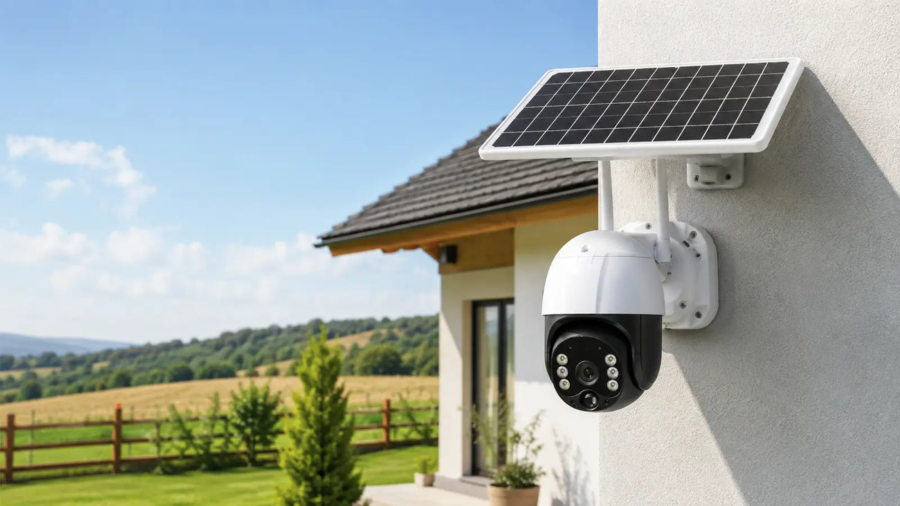 Cameră de supraveghere cu panou solar, SIM 4G și senzor de mișcare