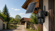 Cameră PTZ 5MP 4G cu panou solar instalată la exterior