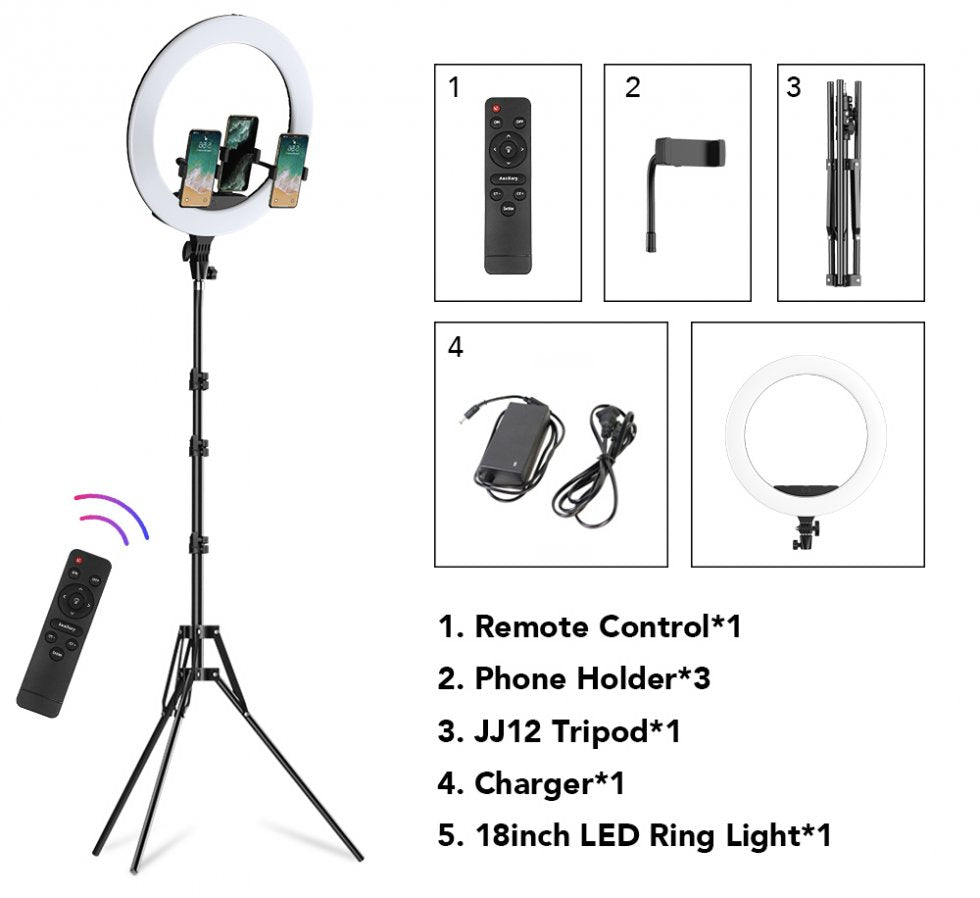 Lumină circulară cu suport (trepied)