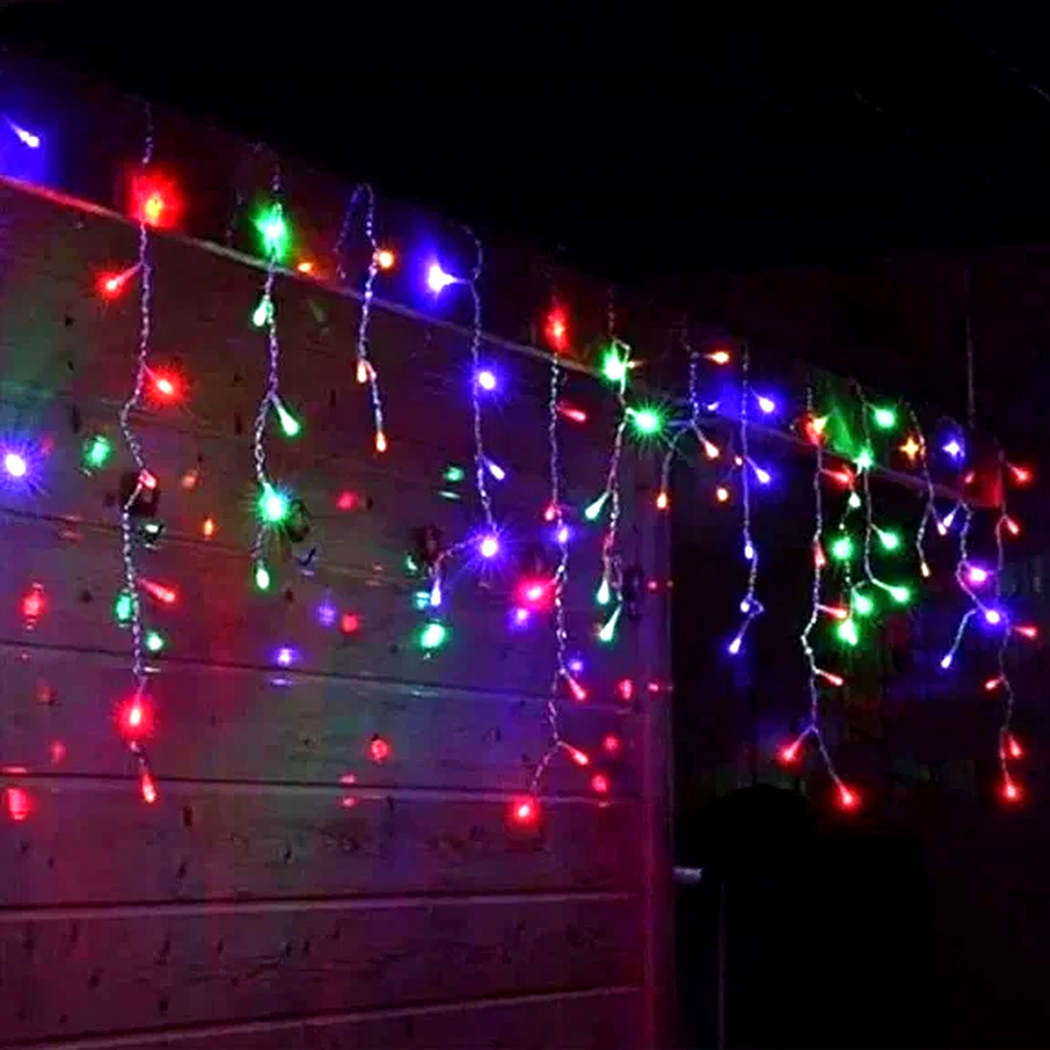  Instalatie 13 metri, multicolor, 300 LED-uri tip turturi, franjuri, Craciun