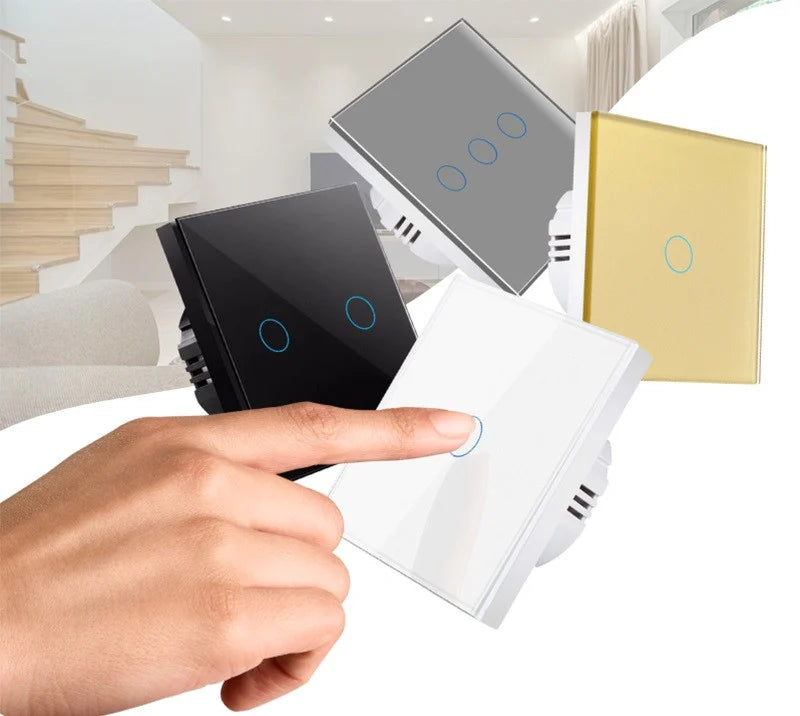 Intrerupator touch iUni 1F, Sticla securizata, LED