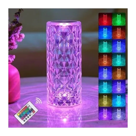 Lampa de birou, Cristal, cu 16 culori, 21.5 cm