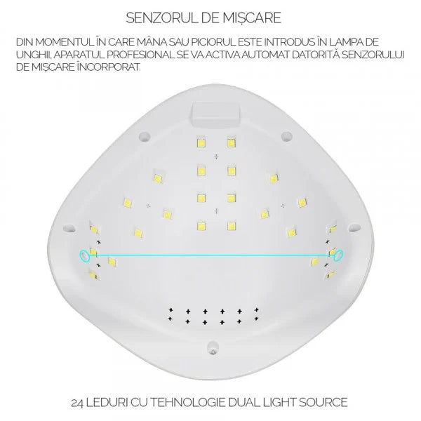 Lampa profesionala, UV LED SUN 48 watt, double light hybrid, pentru manichiura unghii false