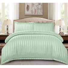 Lenjerie de Pat Dublu, Damasc Finet, 4 Piese, UNI, VERDE FISTIC ,CU ELASTIC