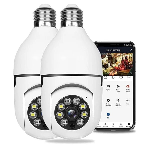 Set de 2 camere de Supraveghere tip Bec, 2MP, Wi-Fi, 1080p, 2.4G