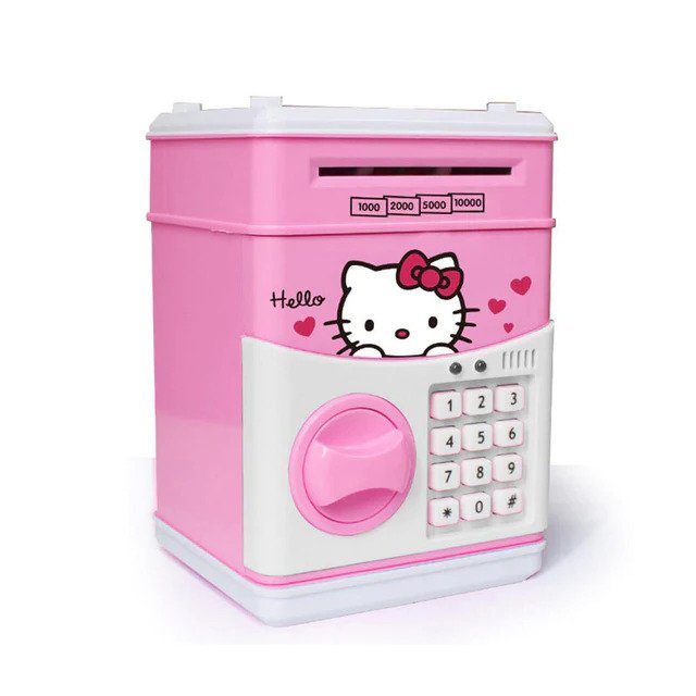 Pusculita pentru Copii Interactiva Hello Kitty, cu Cod Pin si Seif, Functie ATM