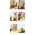 Dispozitiv manual pentru curatat si feliat ananas