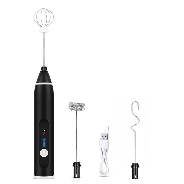 Tel electric, Incarcare USB, 3 capete interschimbabile, Negru