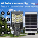 Lampa Stradală Solară V380 cu Cameră 4MP, Conectivitate 4G, PTZ Inteligent și Interfon Vocal Bidirecțional