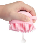 Perie din silicon cu rezervor pentru sampon si gel de dus, 80 ml