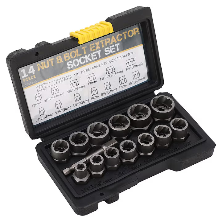 Set Extractoare Piulite si Suruburi, 14 Piese, Otel, Antiderapant