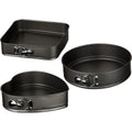 Set 3 Tavi pentru Copt, Forma Inima/Rotunda/Patrata, cu Baza Detasabila