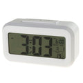 Ceas decorativ cu alarma, termometru, ecran LCD iluminat, 13x7,5x4,5cm