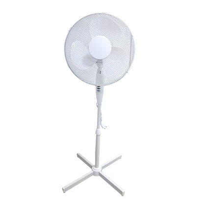 Ventilator cu picior 50w, 40 inch, 3 viteze, inaltime reglabila, Alb