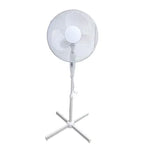 Ventilator cu picior 50w, 16inch, 3 viteze, inaltime reglabila, Alb