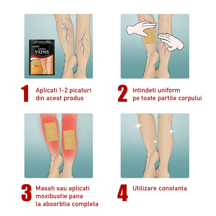 Plasturi Pentru Varice, Pentru Repararea Venelor Tip Panza de Paianjen, 12 bucati