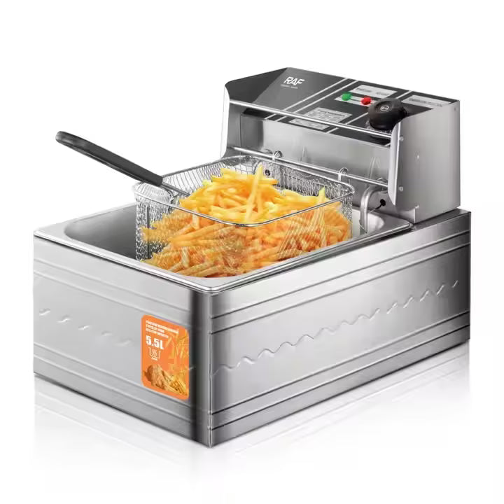 Friteuza Electrica, 2500 W, cu capac, capacitate 5.5L, 46x29x30cm