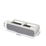 Raft cu organizator de condimente, 7 recipiente din sticla cu capac metalic alb/gri