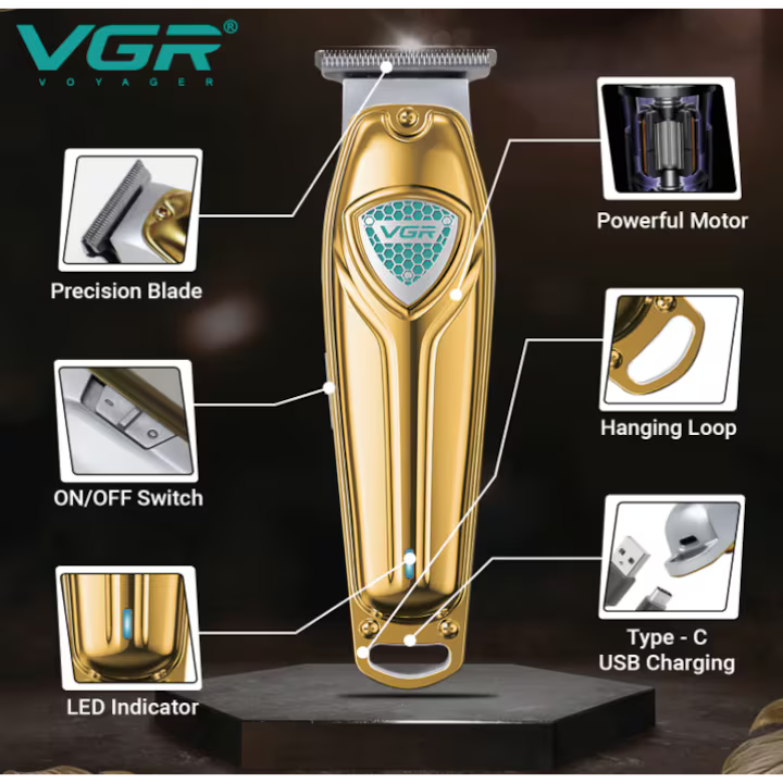 Aparat de tuns profesional VGR V911 Auriu
