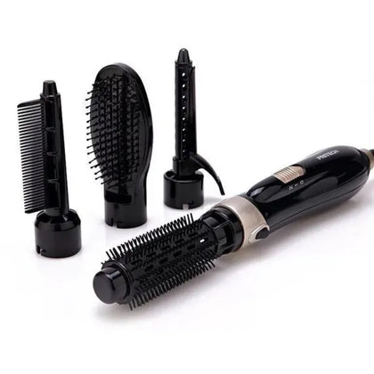 Perie de par cu uscator 4 in 1, Negru