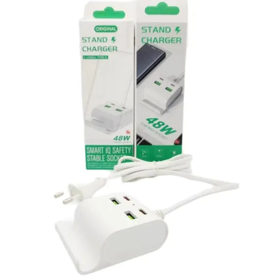 Incarcator Rapid, Cu 2 Porturi USB C Si 2 Porturi USB, 48W, 3.4A, Compatibil Android Si iOS